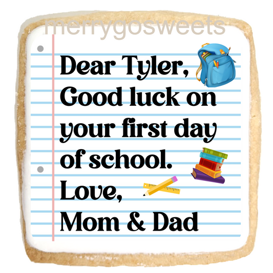 First Day School Note Cookies