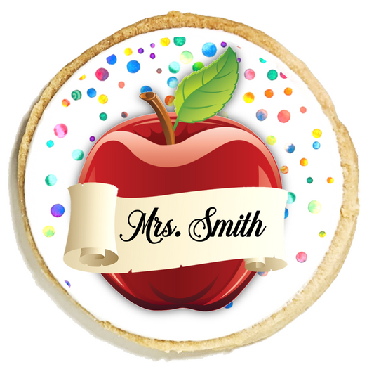 Personalized Teacher Apple Cookies
