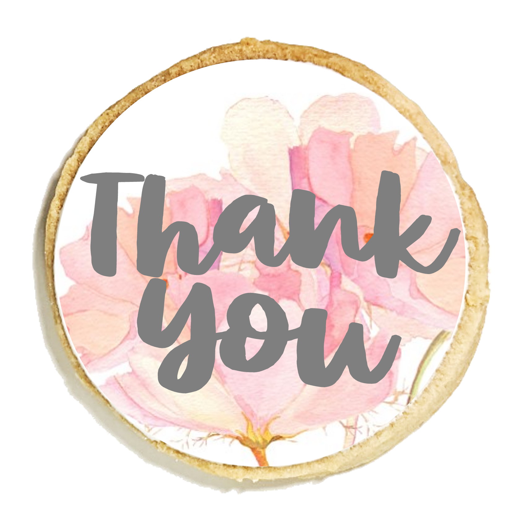 Pink Floral Thank You Cookies