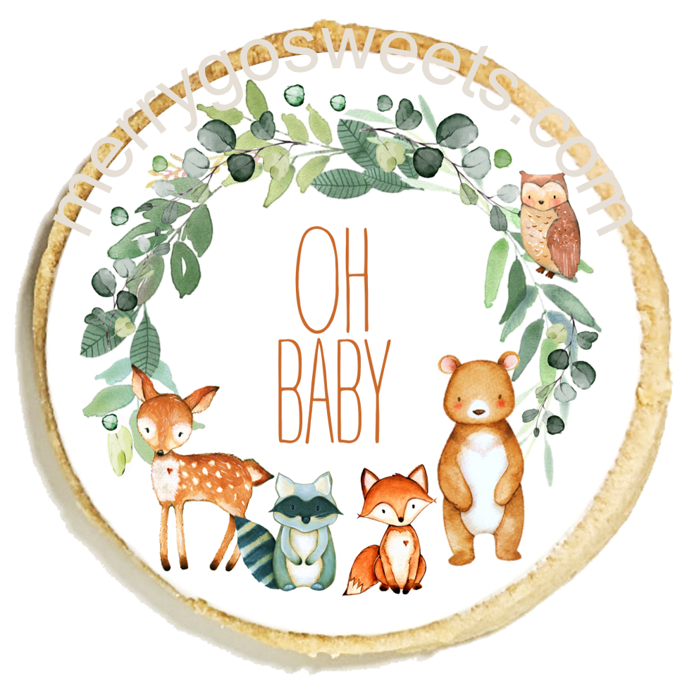 Woodland Neutral Oh Baby Cookies – Merry Go Sweets