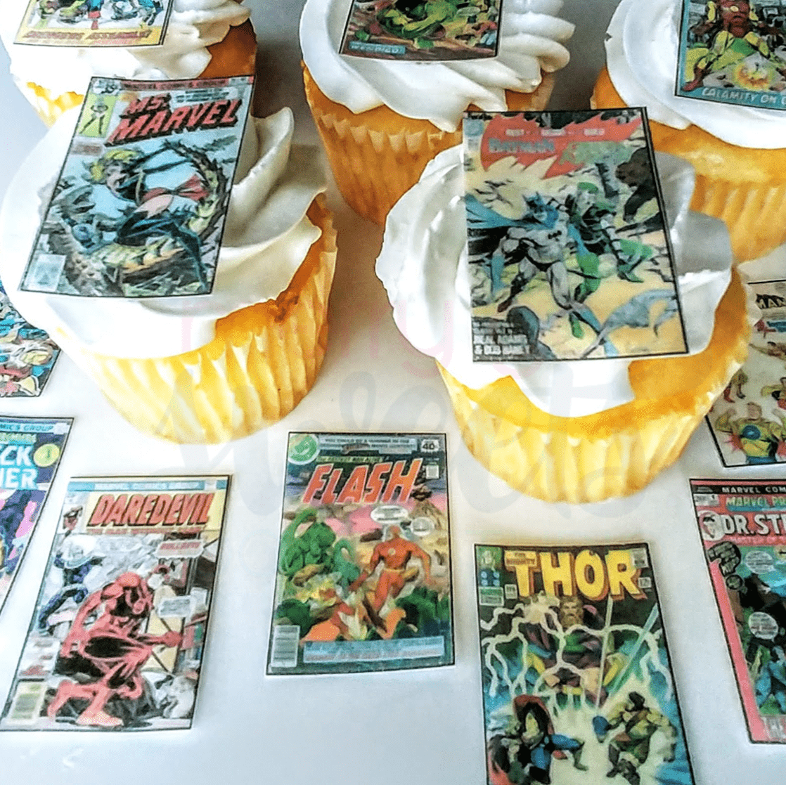 Edible Classic Comics Cupcake Toppers - Merry Go Sweets