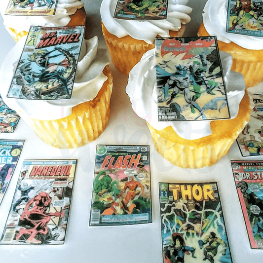 Edible Classic Comics Cupcake Toppers - Merry Go Sweets