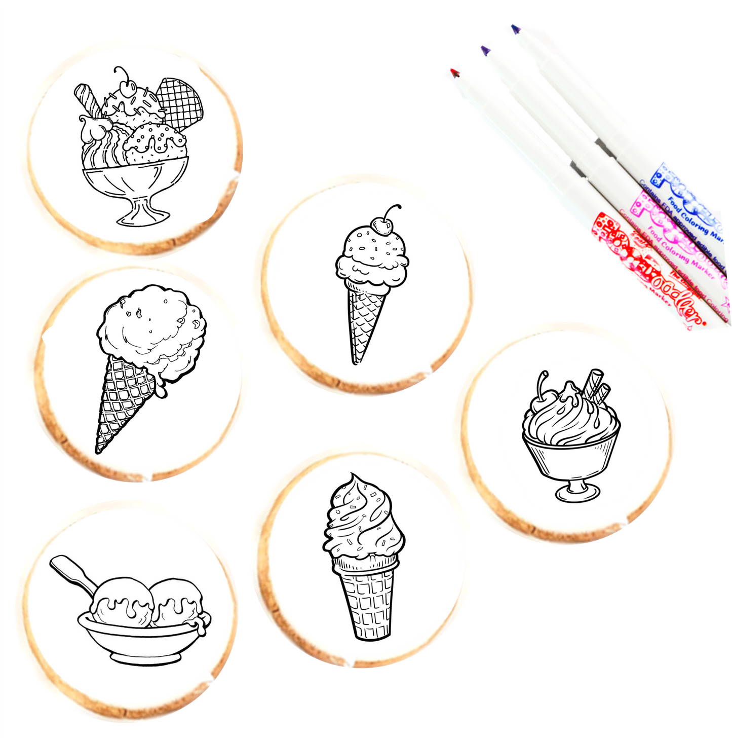 Ice Cream Image Cookie Coloring Kit