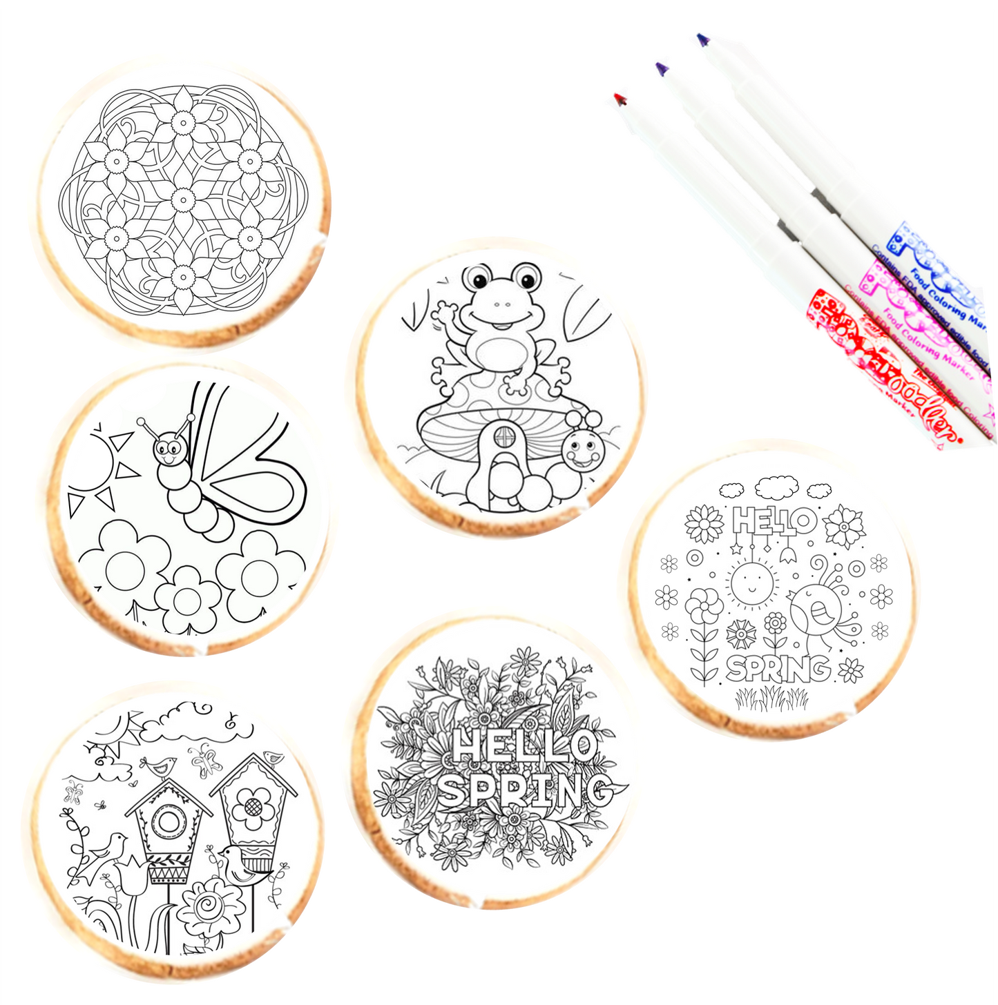 Spring Cookie Coloring Kit