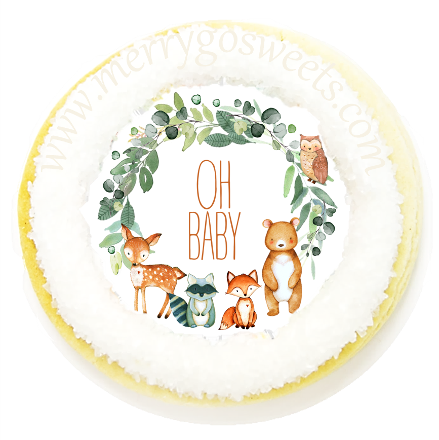 Woodland Neutral Oh Baby Cookies (1 Dozen)