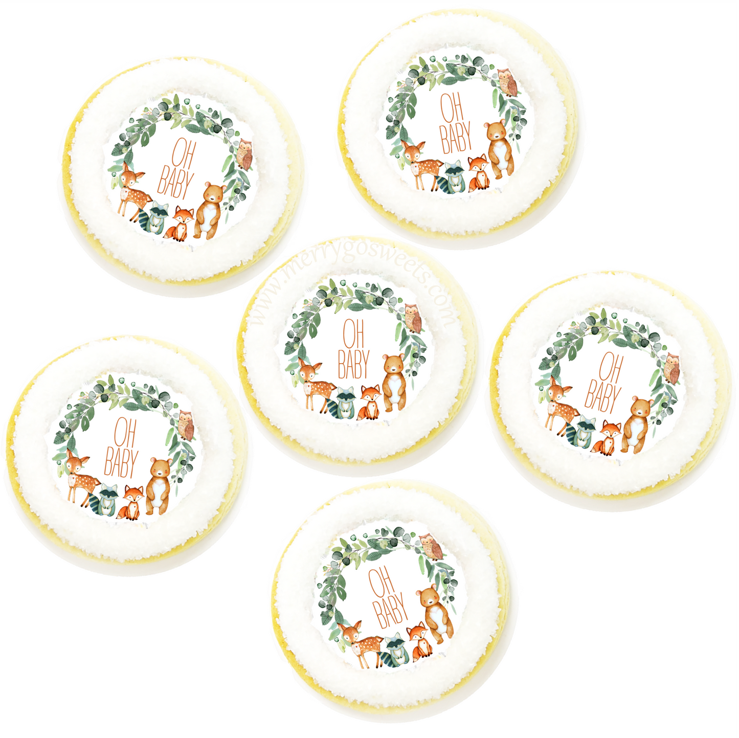Woodland Neutral Oh Baby Cookies (1 Dozen)