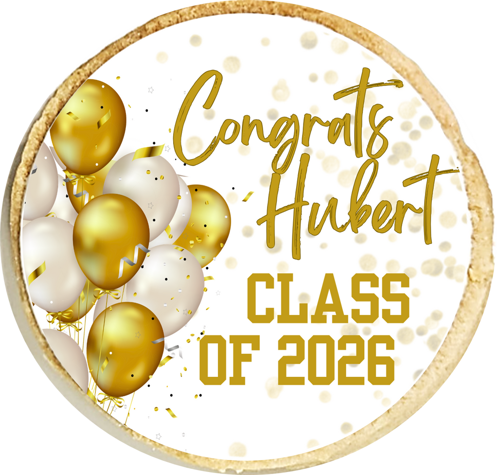 Grad Balloon Confetti Cookies