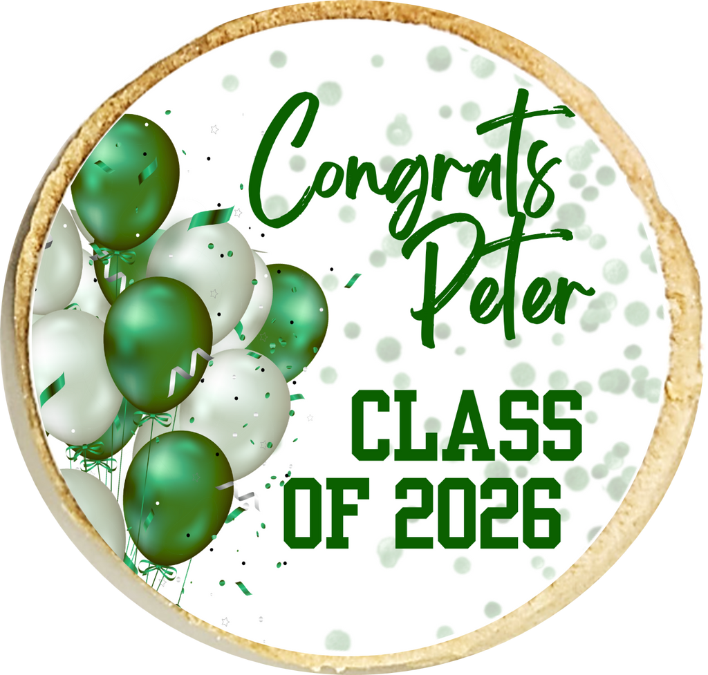 Grad Balloon Confetti Cookies