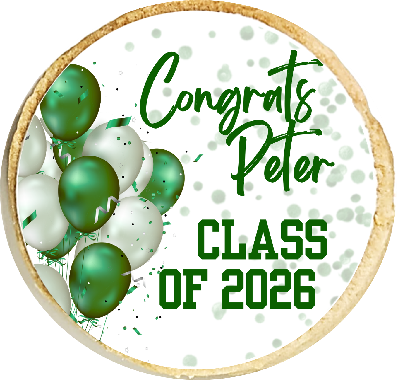 Grad Balloon Confetti Cookies