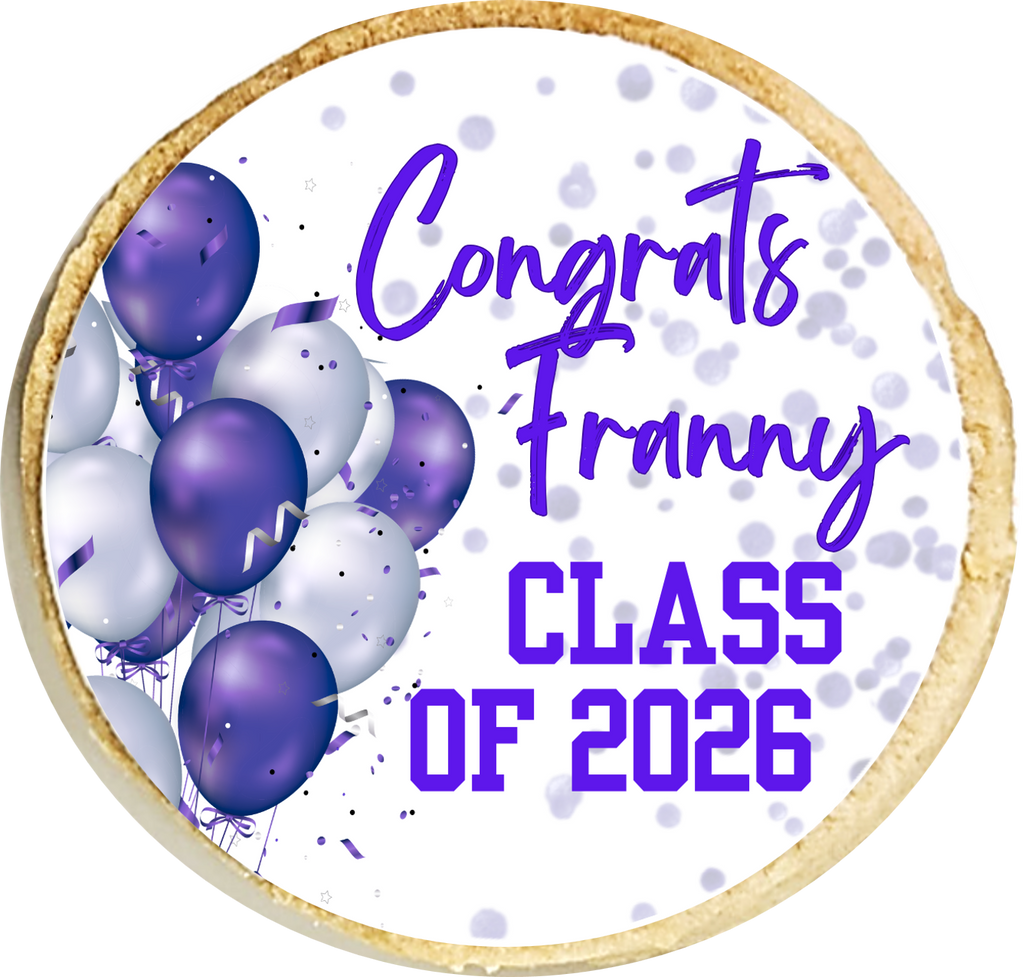 Grad Balloon Confetti Cookies