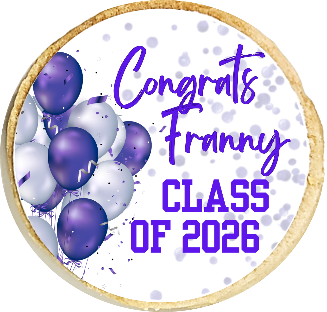 Grad Balloon Confetti Cookies