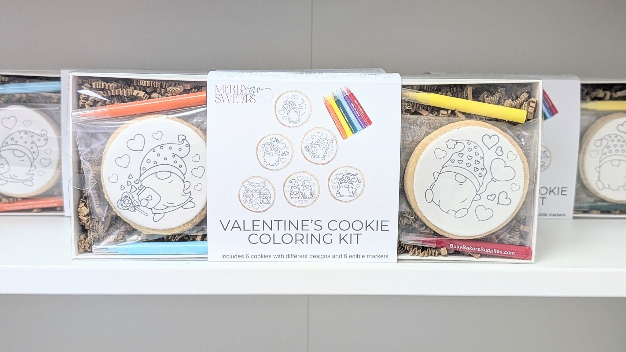Valentine's Cookie Coloring Kit 6-Pack