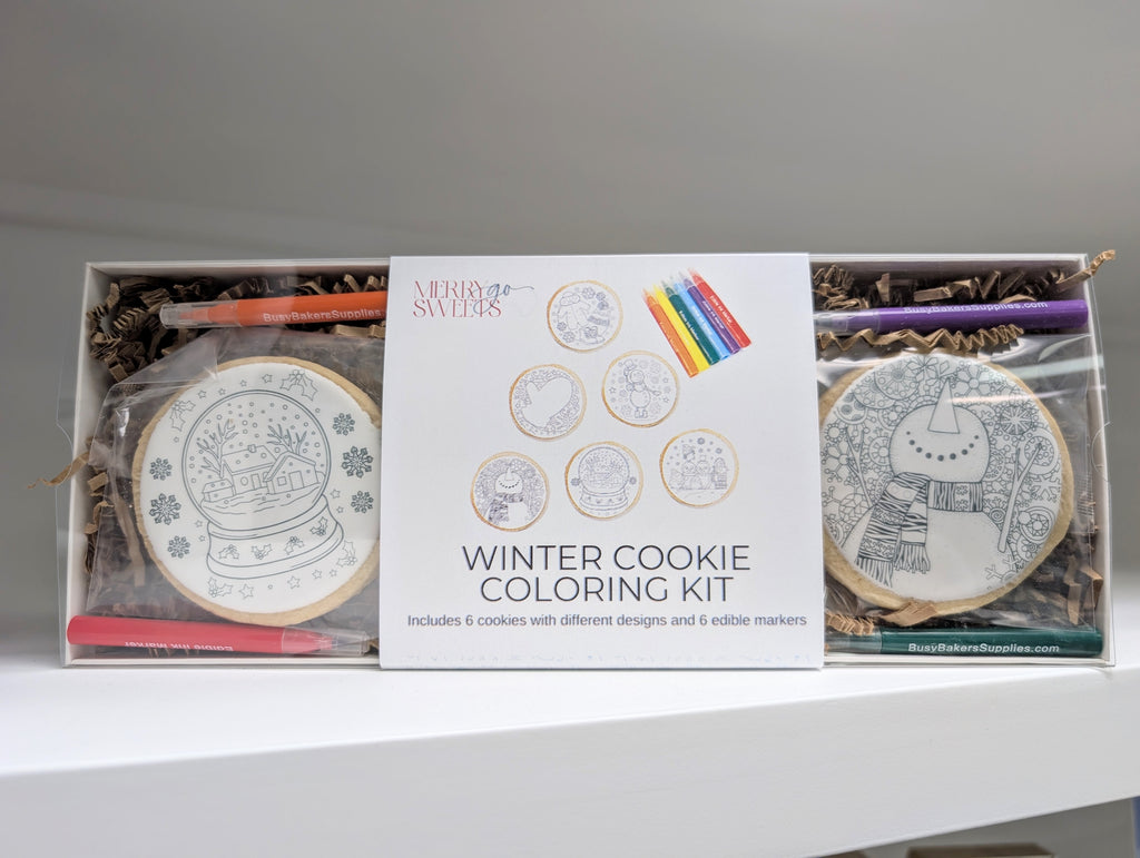 Winter Cookie Coloring Kit 6-Pack