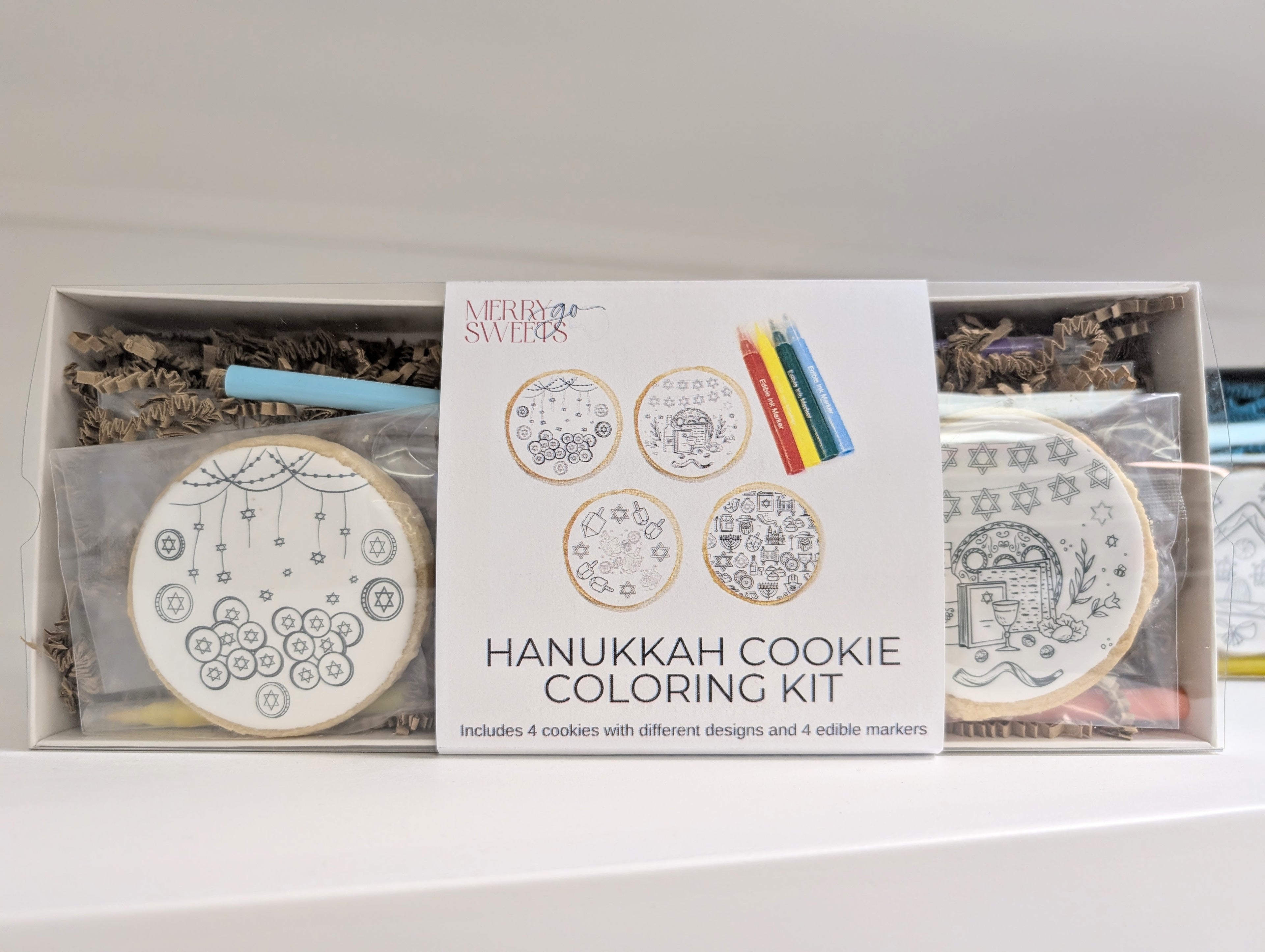 Hanukkah Cookie Coloring Kit 4-Pack