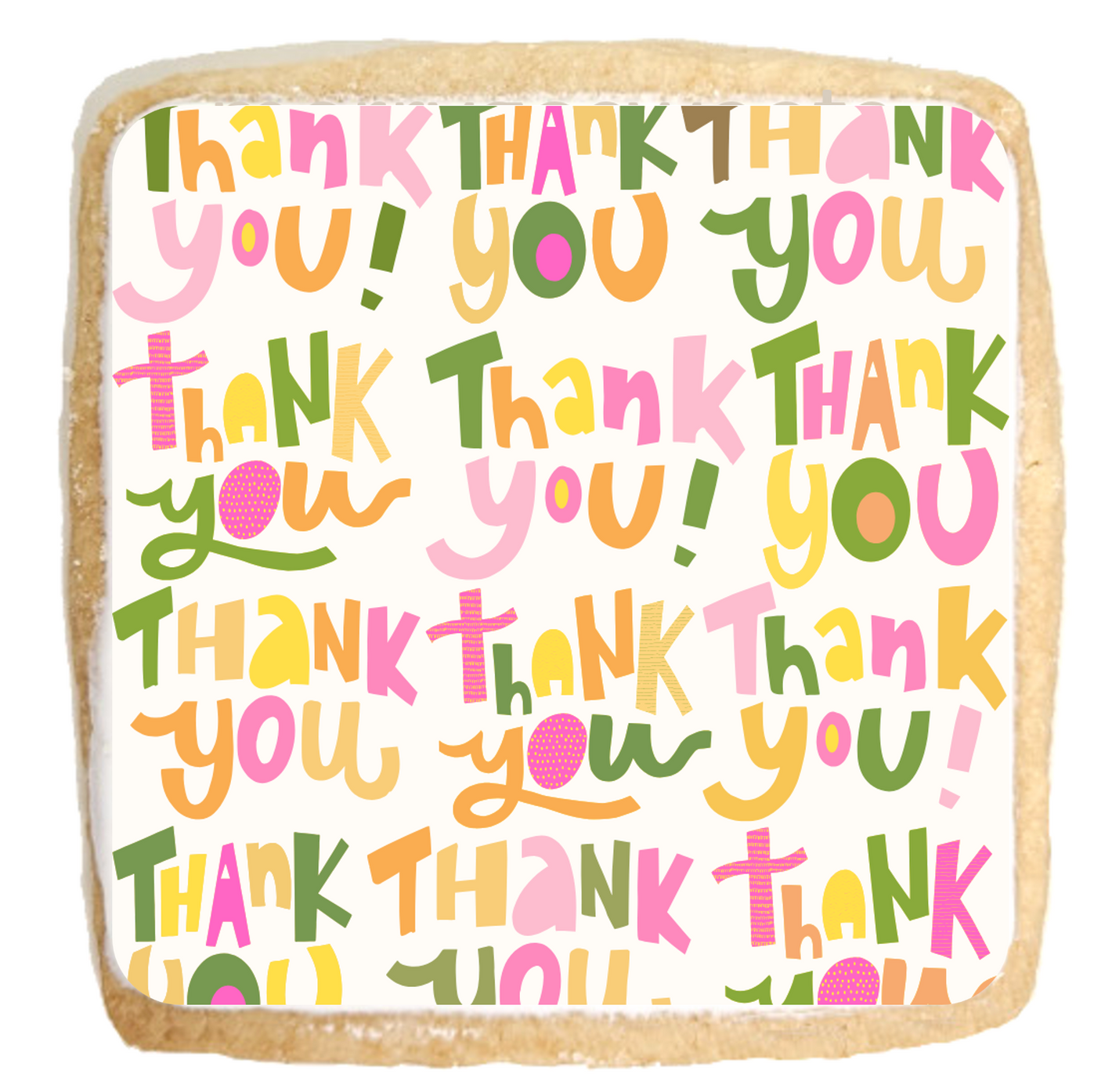 Pinks and Greens Thank You Cookies