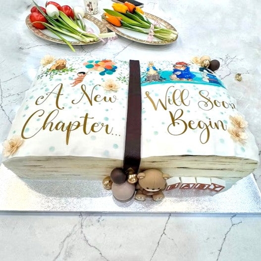 A New Chapter Will Soon Begin Storybook Inspired Cake Topper