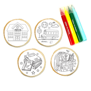 Back To School Cookie Coloring Kit 4-Pack