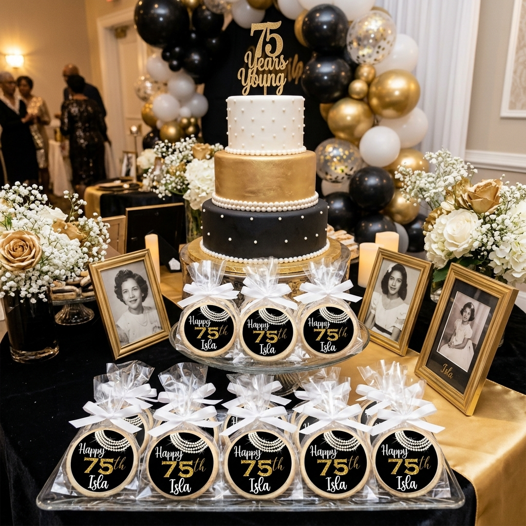 Gold and Pearls Cookies