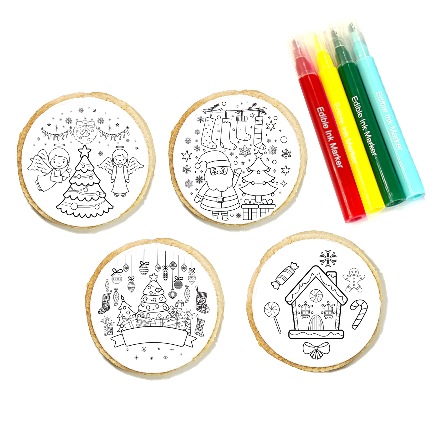 Christmas Cookie Coloring Kit 4-Pack