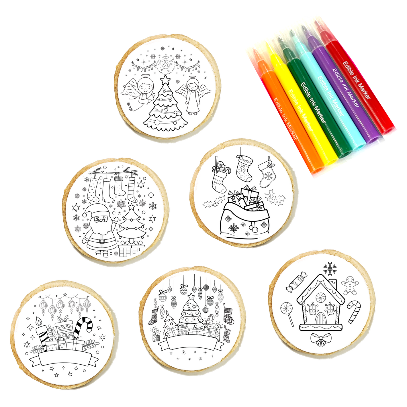 Christmas Cookie Coloring Kit 6-Pack