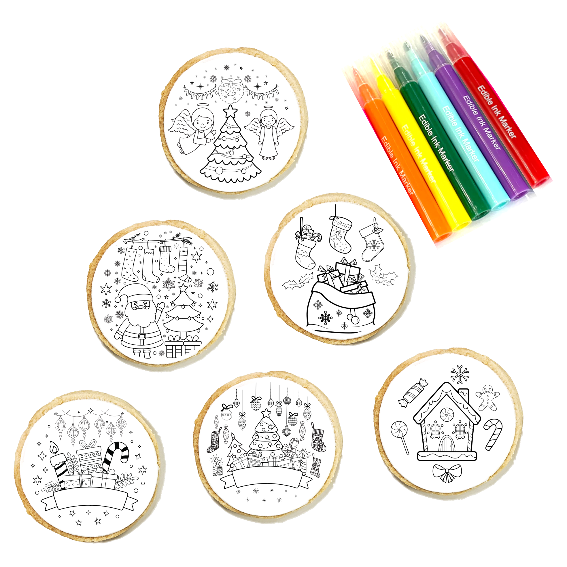 Christmas Cookie Coloring Kit 6-Pack