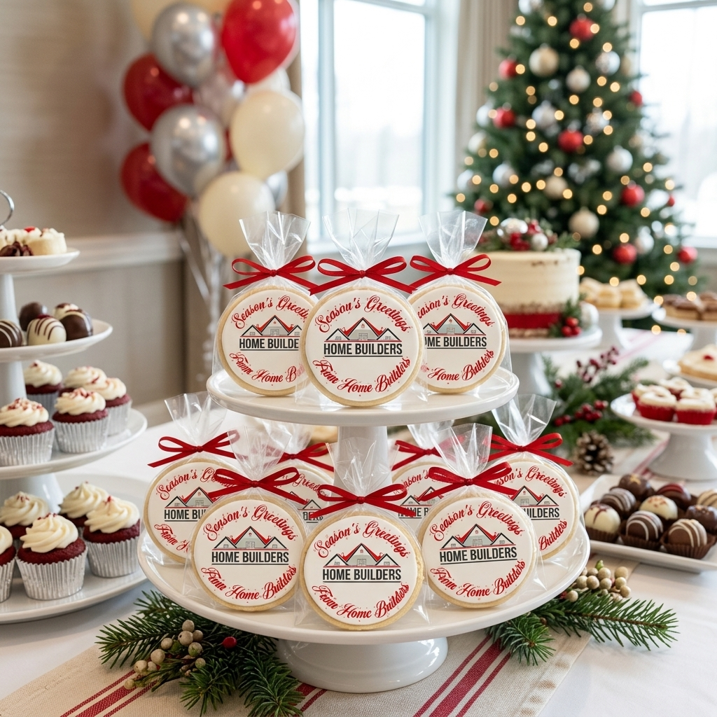 Season's Greetings Logo Cookies