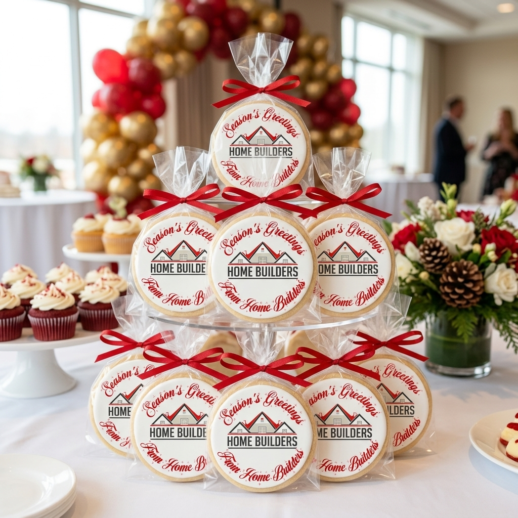 Season's Greetings Logo Cookies