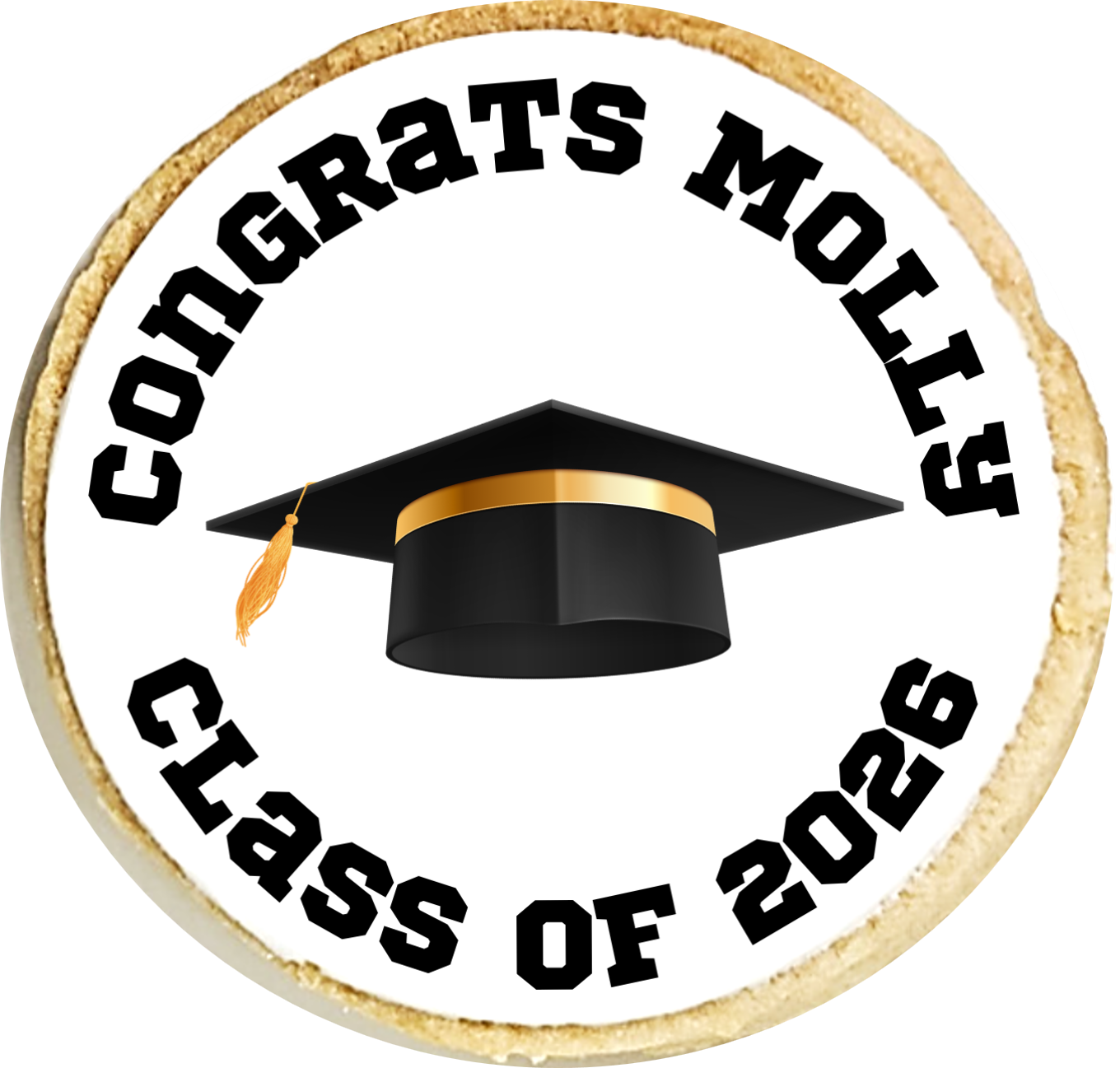 Congrats Grad with Custom Name Cookies