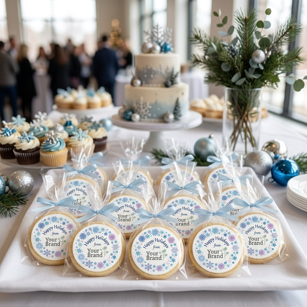 Holiday Snowflake Logo Cookies