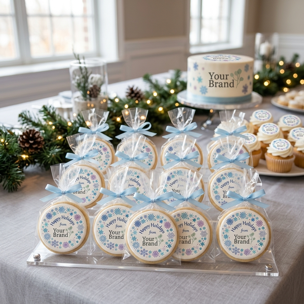 Holiday Snowflake Logo Cookies