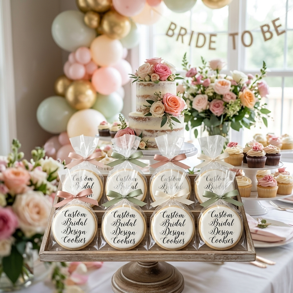 Custom Bridal Design Cookies