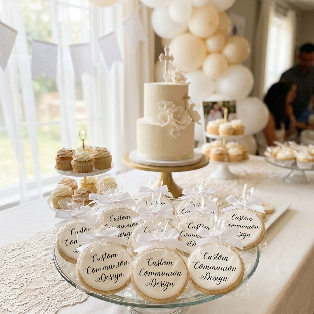 Custom Communion Design Cookies
