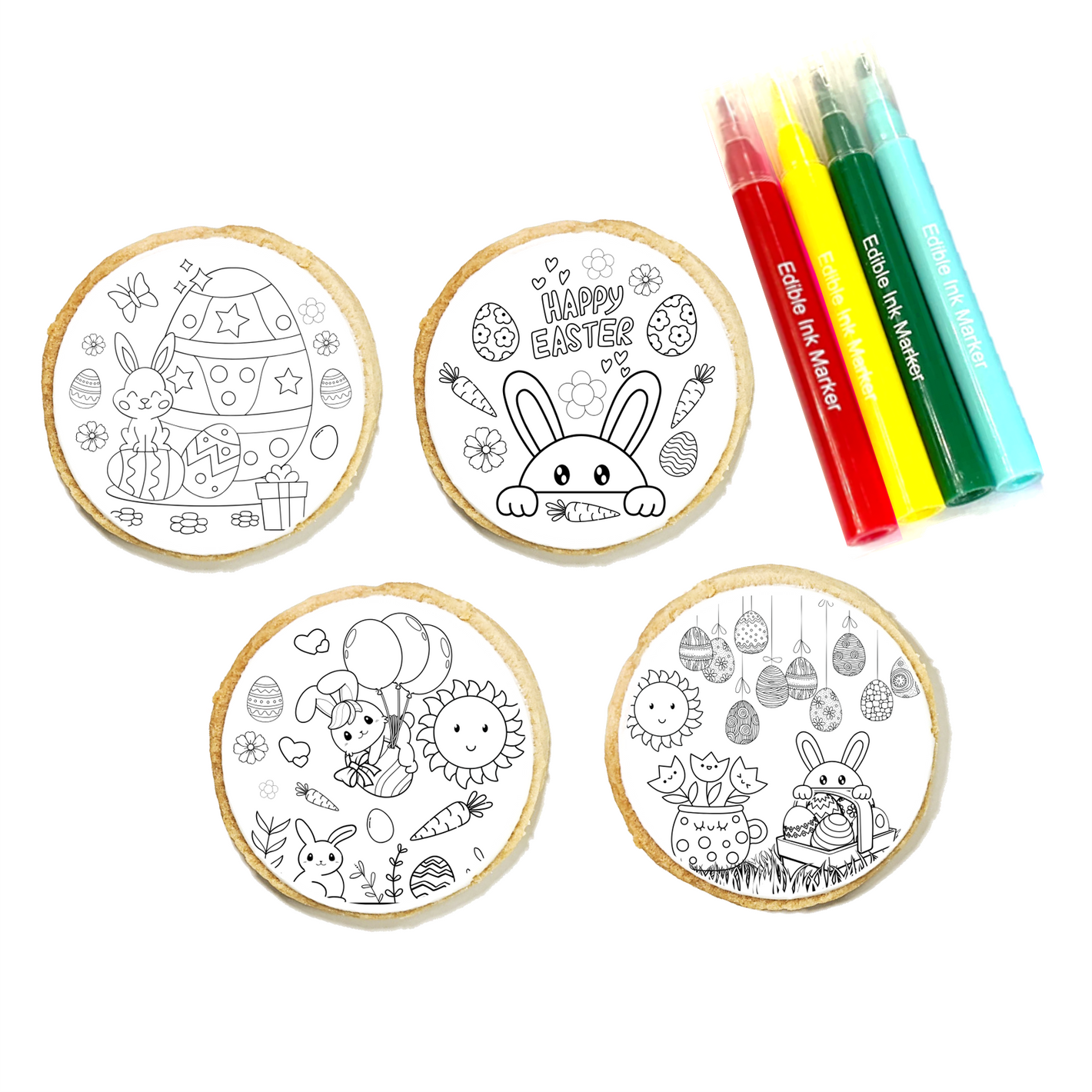 Easter Cookie Coloring Kit 4-Pack