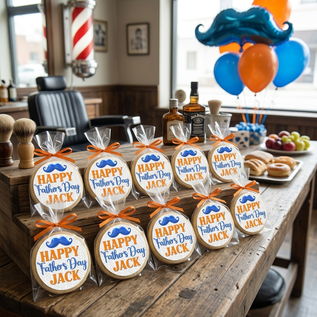 Father's Day Personalized Mustache Cookies