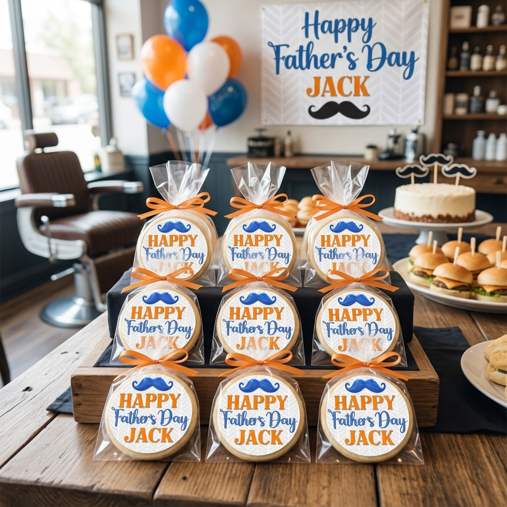 Father's Day Personalized Mustache Cookies