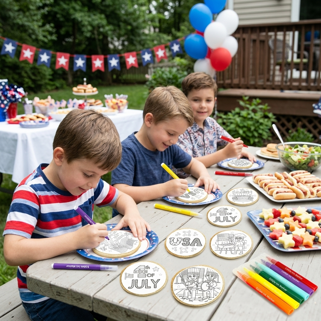Fourth of July Cookie Coloring Kit