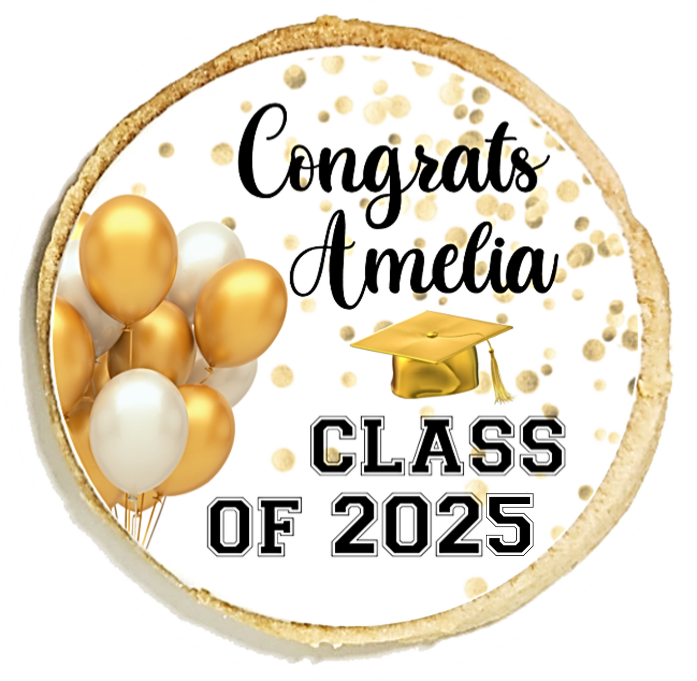 Grad Gold Confetti Cookies