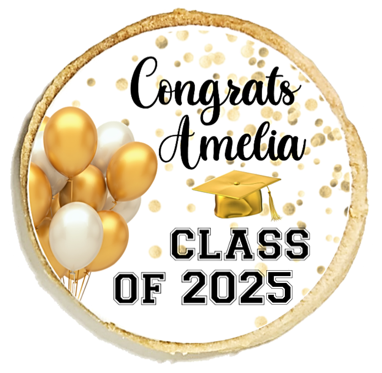 Grad Gold Confetti Cookies