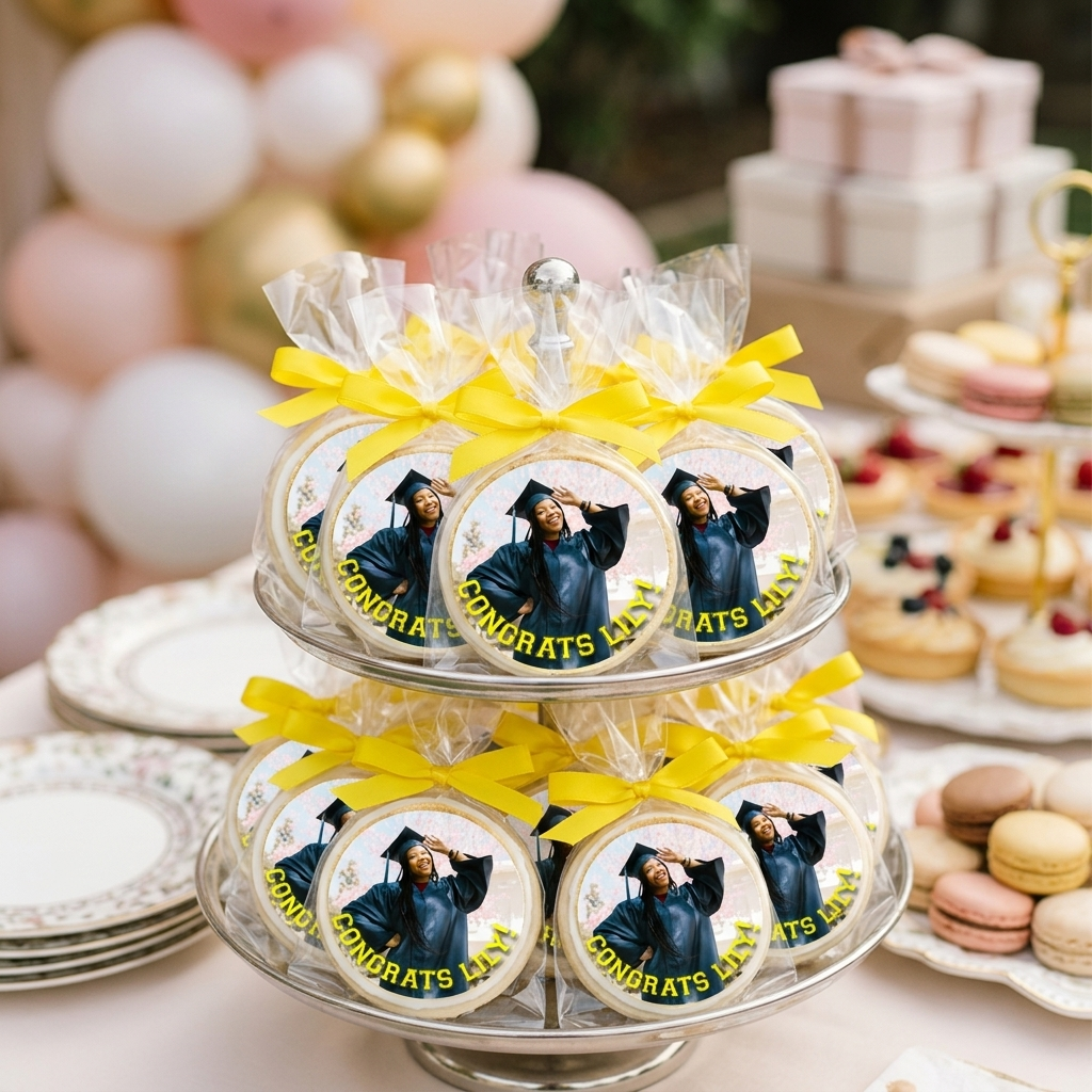 Graduation Photo Cookies with Text