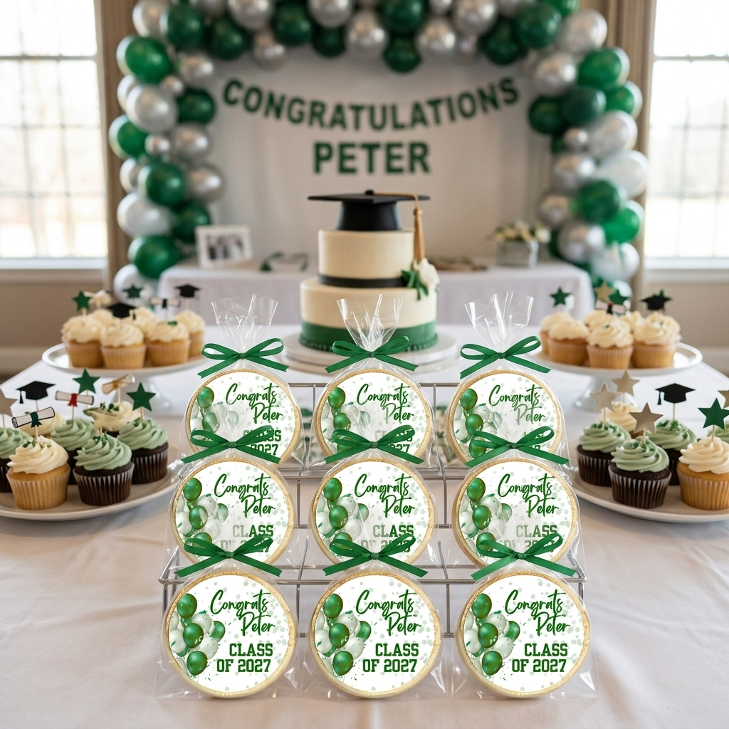 Grad Balloon Confetti Cookies