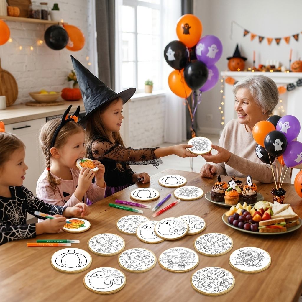 Halloween Cookie Coloring Kit 6-Pack