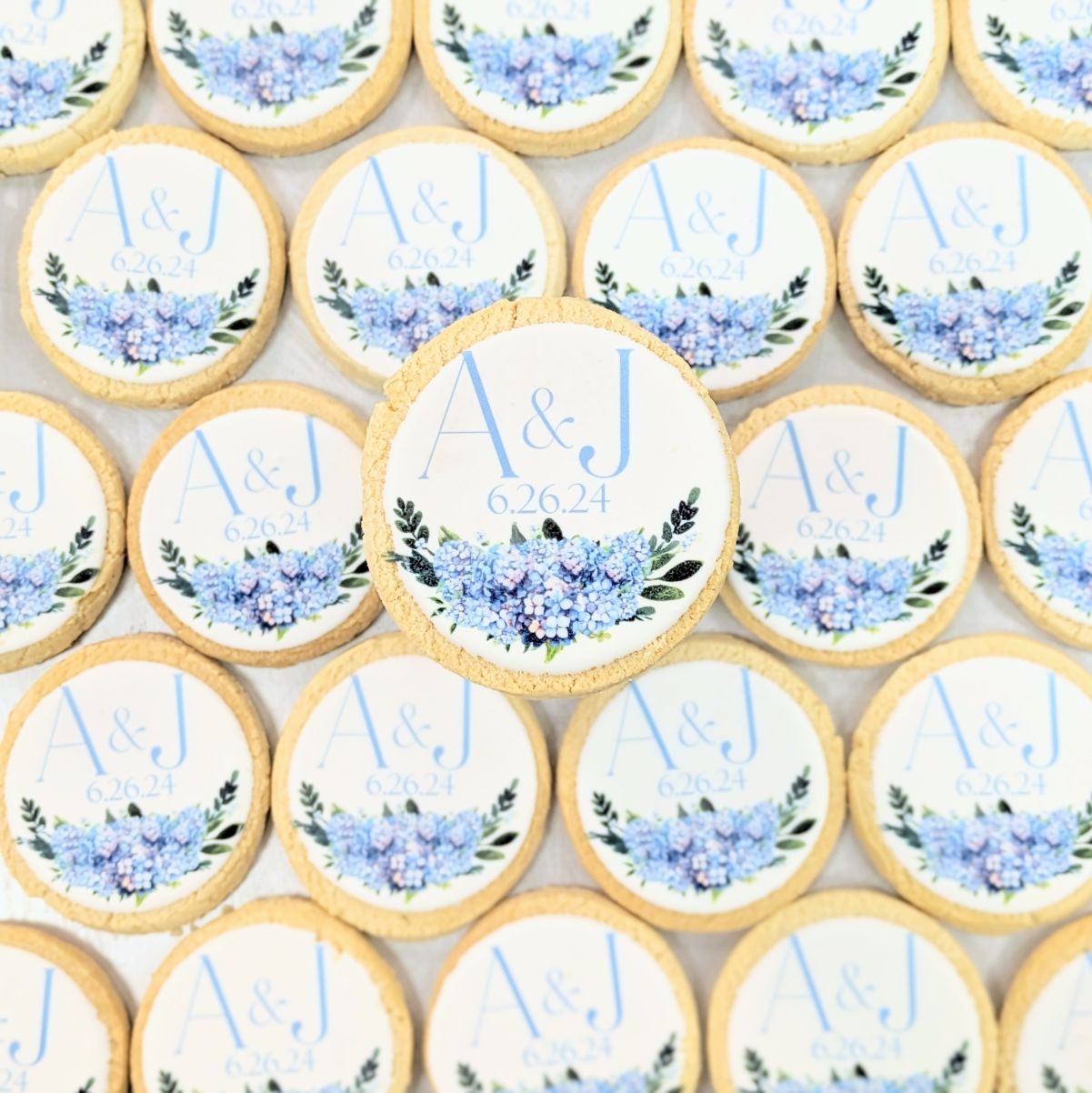 Blue Hydrangea Cookies