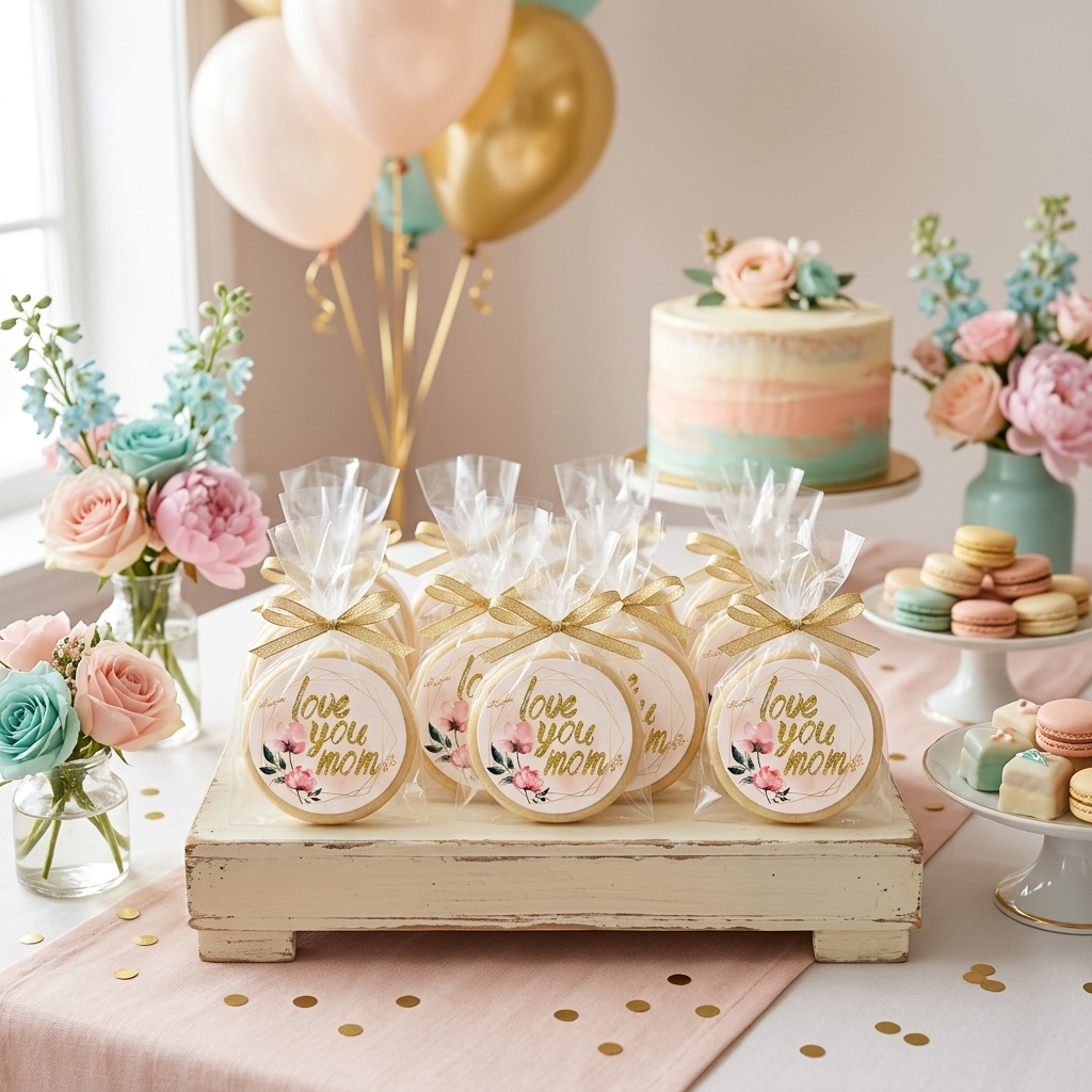 Gold Floral Mother's Day Cookies