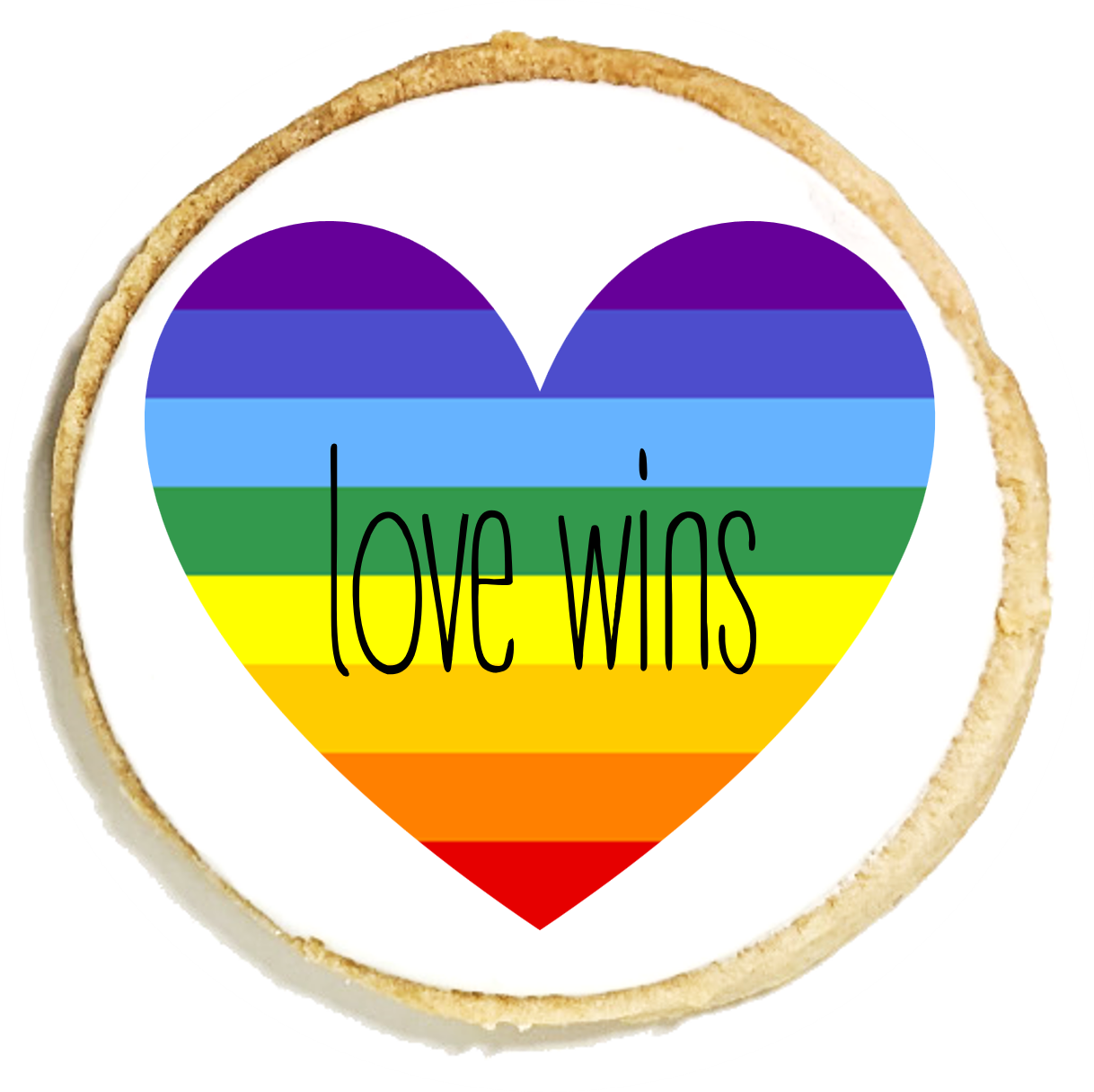 Love Wins Rainbow Heart Pride Cookies