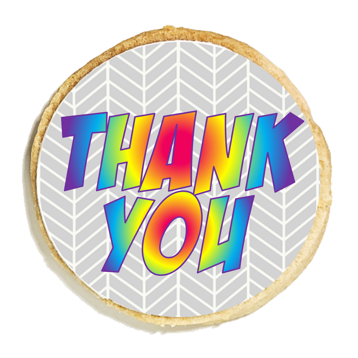 Rainbow Block Thank You Cookies