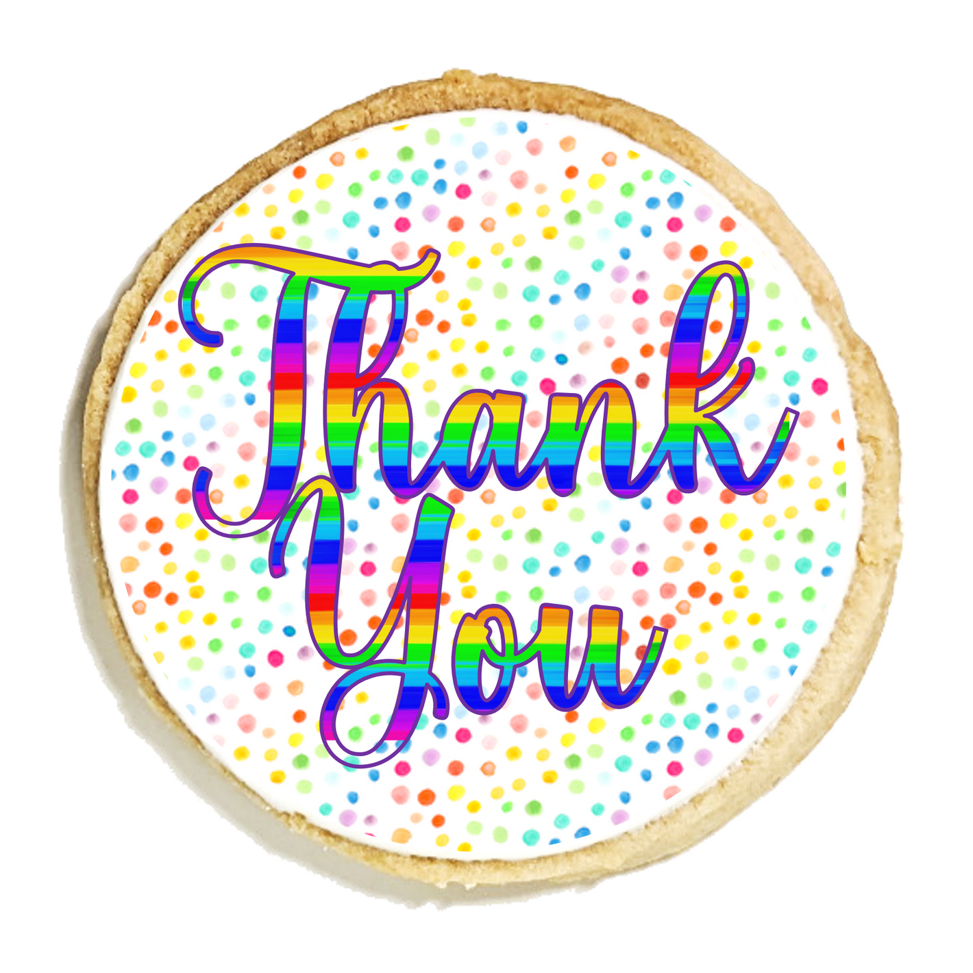 Rainbow Confetti Thank You Cookies