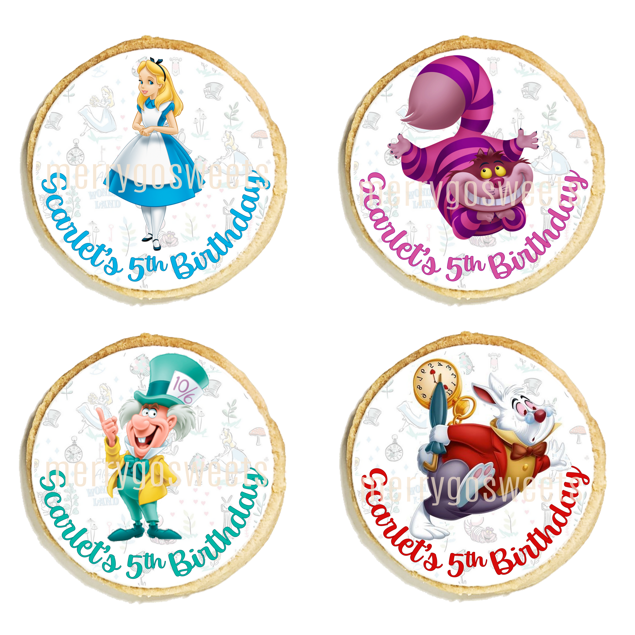 Alice in Wonderland Character Cookies