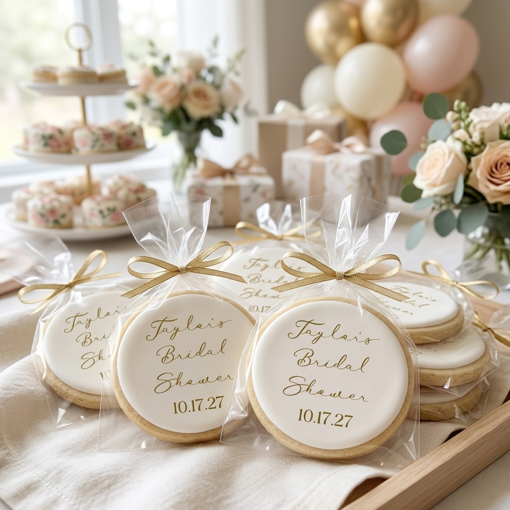Simple White and Gold Cookies