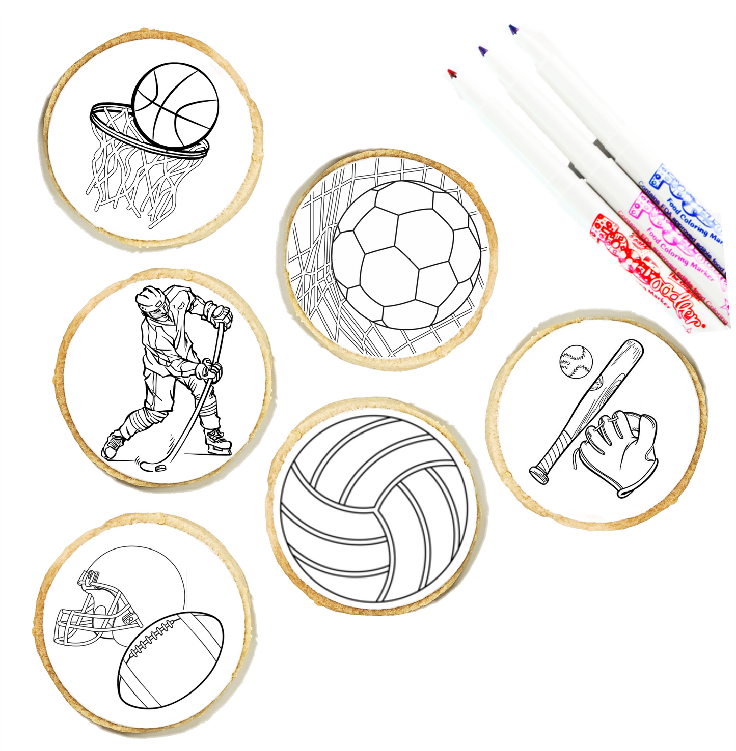 Sports Cookie Coloring Kit