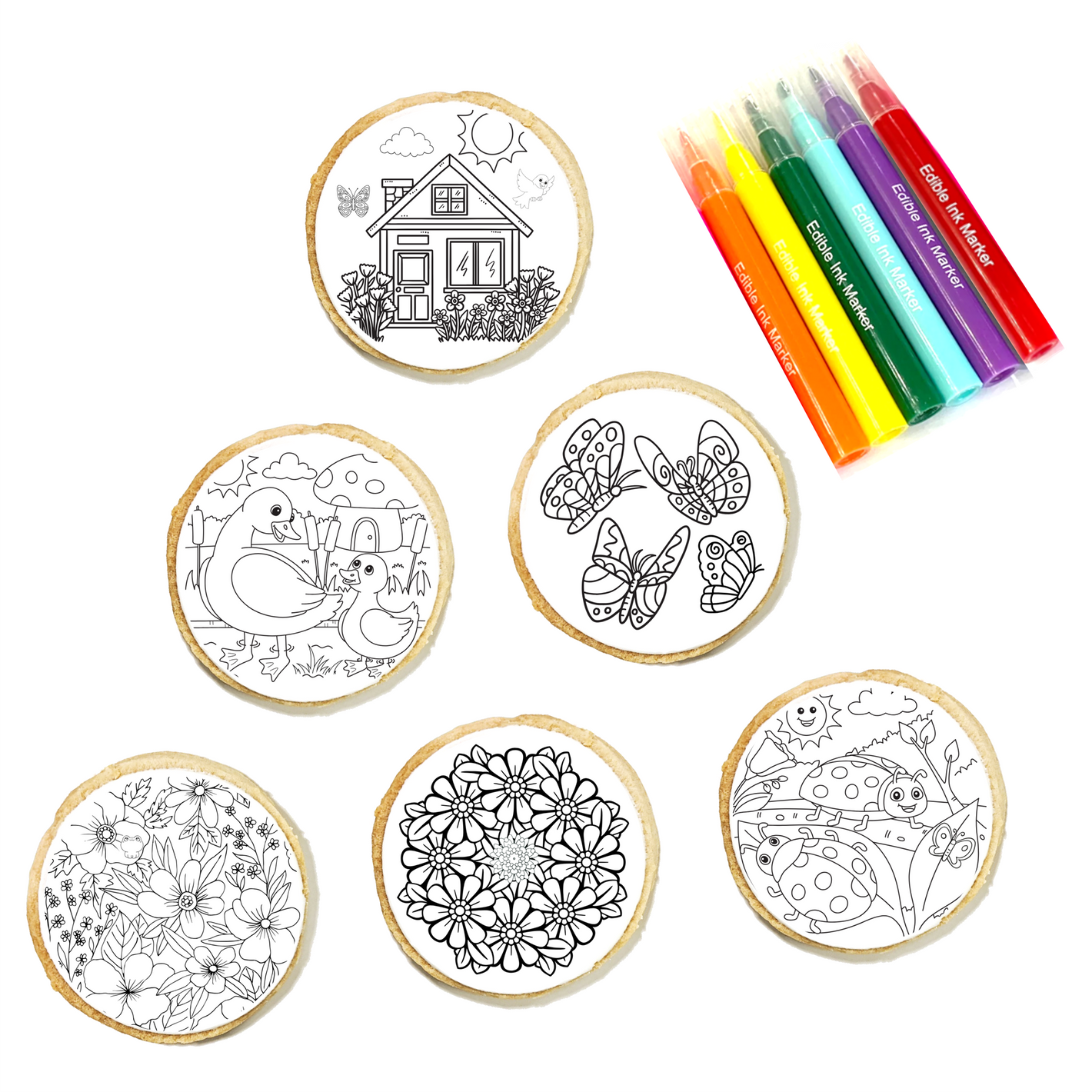 Spring Cookie Coloring Kit 6-Pack